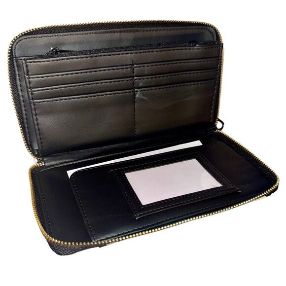 Betsey Johnson Leopard Heart Print XOZIP Faux Leather Wallet Wristlet Clutch Bag - Picture 9 of 12